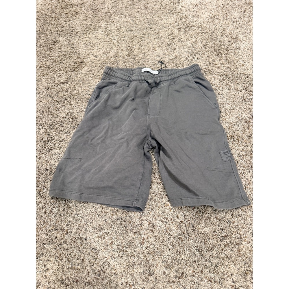 Zara Boys Gray Knit Shorts Size 11-12 Cotton Blend Drawstring Casual Lounge
